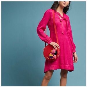 Anthropologie Moulinette Soeurs Vibrant Pink dress